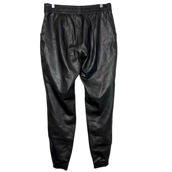 Spanx Black Faux Leather Joggers Pull-On Pants Size XL - Picture 7 of 9
